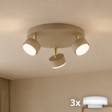 Brilagi - LED RBG+CCT Stmívatelné bodové svítidlo MONO 3xGX53/14W/230V 2700-6500K Wi-Fi Tuya béžová/zlatá