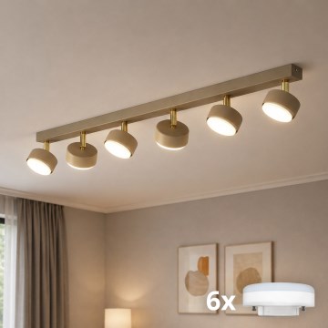 Brilagi - LED RBG+CCT Stmívatelné bodové svítidlo MONO 6xGX53/14W/230V 2700-6500K Wi-Fi Tuya béžová/zlatá