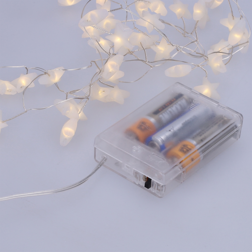 Brilagi - LED  řetěz 40xLED/3xAA 1,8m teplá bílá hvězdy