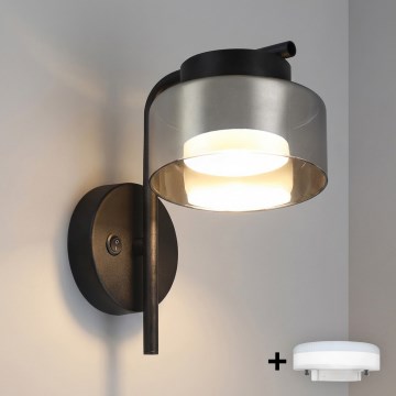 Brilagi - LED RGB+CCT Stmívatelná nástěnná lampa AURA LUX 1xGX53/14W/230V 2700-6500K Wi-Fi Tuya černá/kouřová