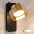 Brilagi - LED RGB+CCT Stmívatelná nástěnná lampa s USB portem AURA LUX 1xGX53/14W/230V 2700-6500K Wi-Fi Tuya černá/zlatá