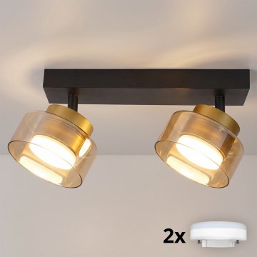 Brilagi - LED RGB+CCT Stmívatelné bodové svítidlo AURA LUX 2xGX53/14W/230V 2700-6500K Wi-Fi Tuya černá/zlatá