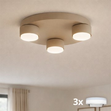 Brilagi - LED RGB+CCT Stmívatelné stropní svítidlo MONO 3xGX53/14W/230V 2700-6500K Wi-Fi Tuya pr. 30 cm béžová