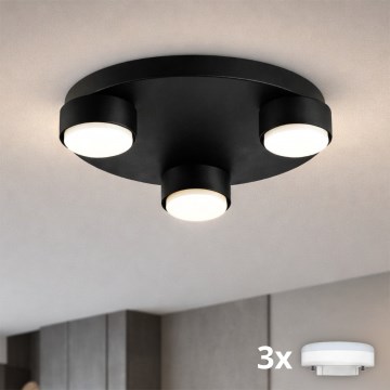 Brilagi - LED RGB+CCT Stmívatelné stropní svítidlo MONO 3xGX53/14W/230V 2700-6500K Wi-Fi Tuya pr. 30 cm černá