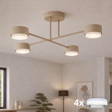 Brilagi - LED RGB+CCT Stmívatelný přisazený lustr MONO 4xGX53/14W/230V 2700-6500K Wi-Fi Tuya černá