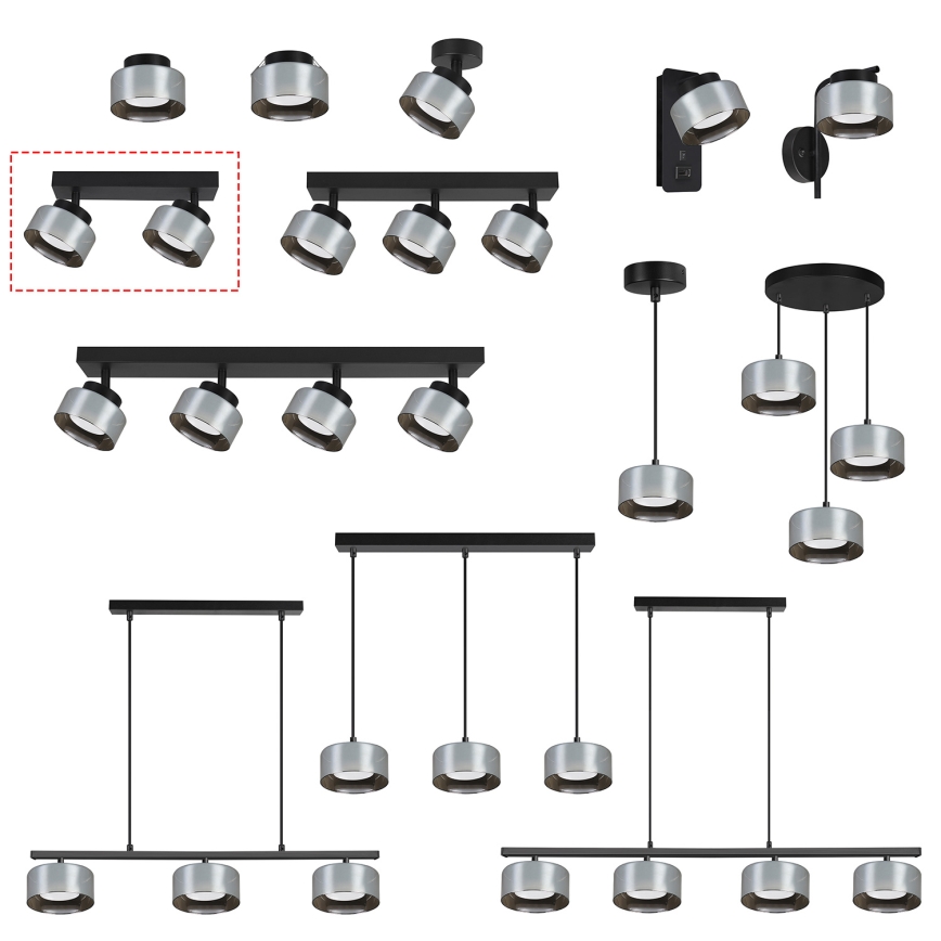 Brilagi - LED RGB+CCT Stmívatelné bodové svítidlo AURA LUX 2xGX53/14W/230V 2700-6500K Wi-Fi Tuya černá/kouřová
