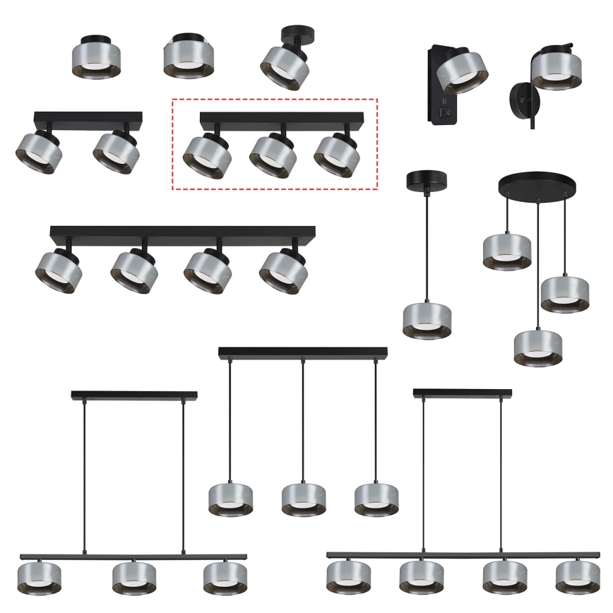 Brilagi - LED RGB+CCT Stmívatelné bodové svítidlo AURA LUX 3xGX53/14W/230V 2700-6500K Wi-Fi Tuya černá/kouřová