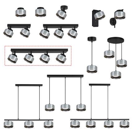 Brilagi - LED RGB+CCT Stmívatelné bodové svítidlo AURA LUX 4xGX53/14W/230V 2700-6500K Wi-Fi Tuya černá/kouřová
