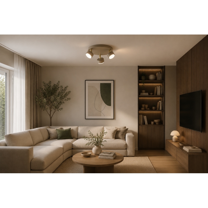 Brilagi - LED RBG+CCT Stmívatelné bodové svítidlo MONO 3xGX53/14W/230V 2700-6500K Wi-Fi Tuya béžová/zlatá