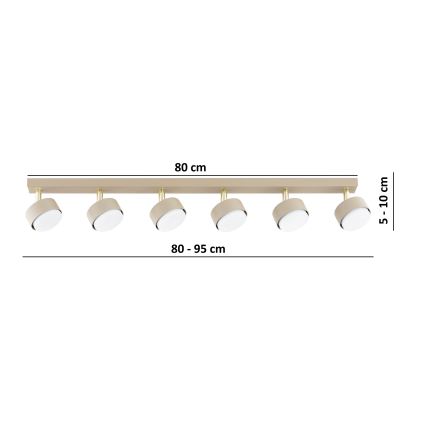 Brilagi - LED RBG+CCT Stmívatelné bodové svítidlo MONO 6xGX53/14W/230V 2700-6500K Wi-Fi Tuya béžová/zlatá