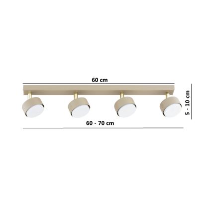 Brilagi - LED RGB+CCT Stmívatelné bodové svítidlo MONO 4xGX53/14W/230V 2700-6500K Wi-Fi Tuya béžová