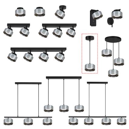 Brilagi - LED RGB+CCT Stmívatelný lustr na lanku AURA LUX 1xGX53/14W/230V 2700-6500K Wi-Fi Tuya černá/kouřová