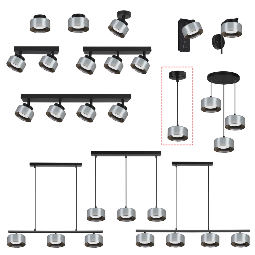 Brilagi - LED RGB+CCT Stmívatelný lustr na lanku AURA LUX 1xGX53/14W/230V 2700-6500K Wi-Fi Tuya černá/kouřová