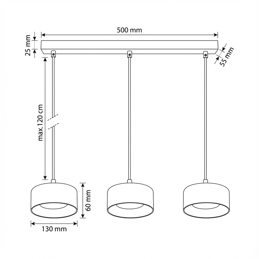 Brilagi - LED RGB+CCT Stmívatelný lustr na lanku AURA LUX 3xGX53/14W/230V 2700-6500K Wi-Fi Tuya černá/kouřová