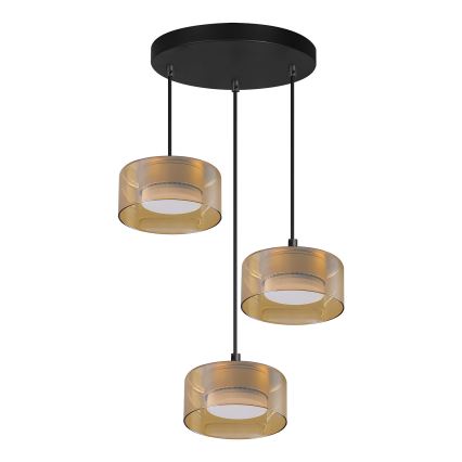 Brilagi - LED RGB+CCT Stmívatelný lustr na lanku AURA LUX 3xGX53/14W/230V 2700-6500K Wi-Fi Tuya černá/zlatá
