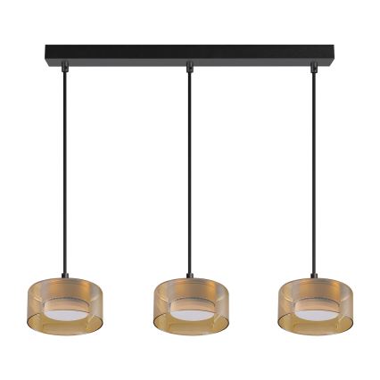 Brilagi - LED RGB+CCT Stmívatelný lustr na lanku AURA LUX 3xGX53/14W/230V 2700-6500K Wi-Fi Tuya černá/zlatá