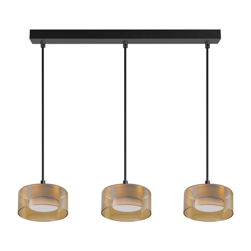 Brilagi - LED RGB+CCT Stmívatelný lustr na lanku AURA LUX 3xGX53/14W/230V 2700-6500K Wi-Fi Tuya černá/zlatá