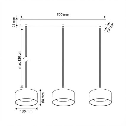 Brilagi - LED RGB+CCT Stmívatelný lustr na lanku AURA LUX 3xGX53/14W/230V 2700-6500K Wi-Fi Tuya černá/zlatá