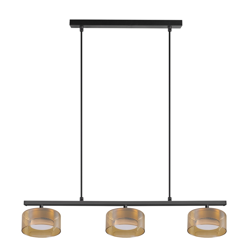 Brilagi - LED RGB+CCT Stmívatelný lustr na lanku AURA LUX 3xGX53/14W/230V 2700-6500K Wi-Fi Tuya černá/zlatá