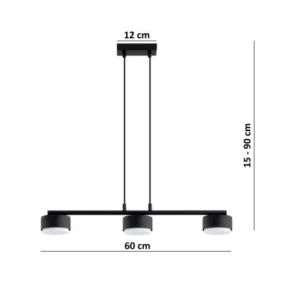Brilagi - LED RBG+CCT Stmívatelný lustr na lanku MONO 3xGX53/14W/230V 2700-6500K Wi-Fi Tuya černá