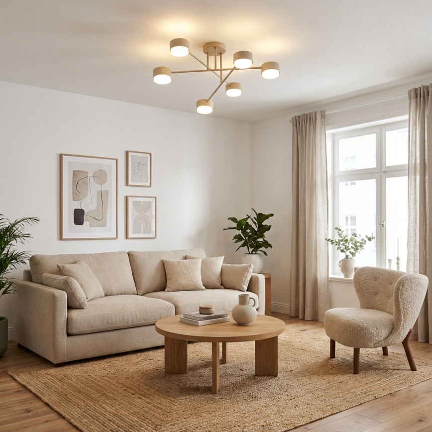 BRILAGI - LED RGB+CCT Stmívatelný přisazený lustr MONO 6xGX53/14W/230V 2700-6500K Wi-Fi Tuya béžová