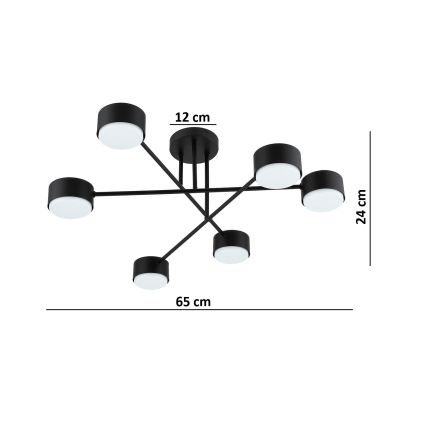 BRILAGI - LED RGB+CCT Stmívatelný přisazený lustr MONO 6xGX53/14W/230V 2700-6500K Wi-Fi Tuya černá