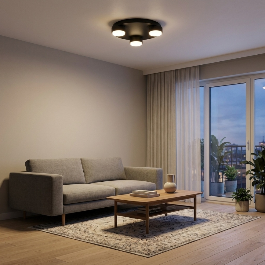 Brilagi - LED RGB+CCT Stmívatelné stropní svítidlo MONO 3xGX53/14W/230V 2700-6500K Wi-Fi Tuya pr. 30 cm černá