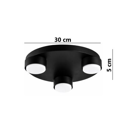 Brilagi - LED RGB+CCT Stmívatelné stropní svítidlo MONO 3xGX53/14W/230V 2700-6500K Wi-Fi Tuya pr. 30 cm černá