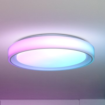 Brilagi - LED RGB Stmívatelné stropní svítidlo FLOCO LED/30W/230V pr. 39,5 cm 3000-6500K Wi-Fi Tuya + LED/6W + dálkové ovládání