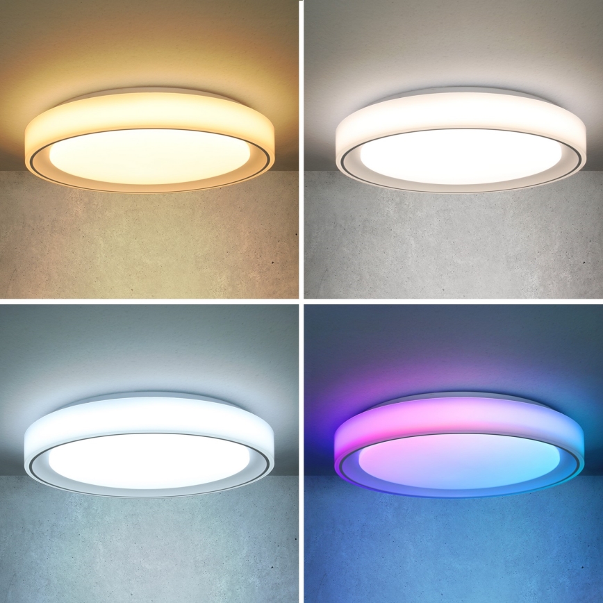 Brilagi - LED RGB Stmívatelné stropní svítidlo FLOCO LED/30W/230V 3000-6500K Wi-Fi Tuya + LED/6W + dálkové ovládání