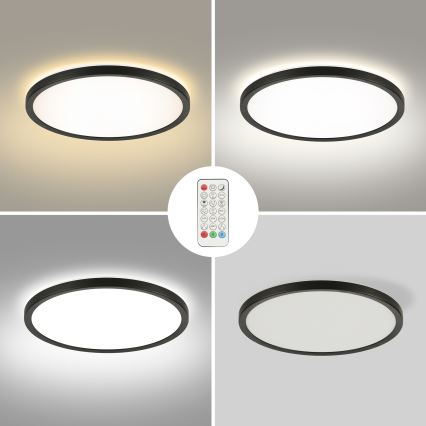 Brilagi - LED RGBW Stmívatelné stropní svítidlo ULTRA SLIM LED/18W/230V 2700-6500K pr. 30 cm černá + dálkové ovládání