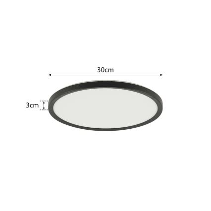 Brilagi - LED RGBW Stmívatelné stropní svítidlo ULTRA SLIM LED/18W/230V 2700-6500K pr. 30 cm černá + dálkové ovládání