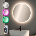 Brilagi - LED RGBW Koupelnové vyhřívané zrcadlo CLARA PRO LED/19W/230V pr. 60 cm IP44 CRI 90 stmívatelné + CCT + dálkové ovládání