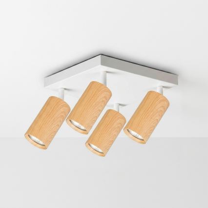 Brilagi - LED RGBW Stmívatelné bodové svítidlo SELE SQUARE 4xGU10/6,5W/230V 2700-6500K bílá/dekor dubu