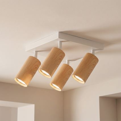 Brilagi - LED RGBW Stmívatelné bodové svítidlo SELE SQUARE 4xGU10/6,5W/230V 2700-6500K bílá/dekor dubu