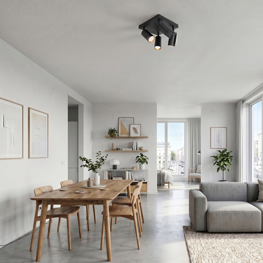 Brilagi - LED RGBW Stmívatelné bodové svítidlo SELE SQUARE 4xGU10/6,5W/230V 2700-6500K černá/zlatá