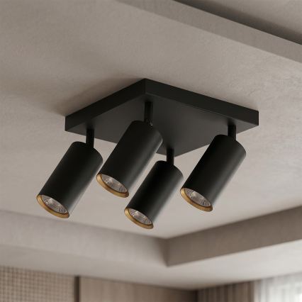Brilagi - LED RGBW Stmívatelné bodové svítidlo SELE SQUARE 4xGU10/6,5W/230V 2700-6500K černá/zlatá