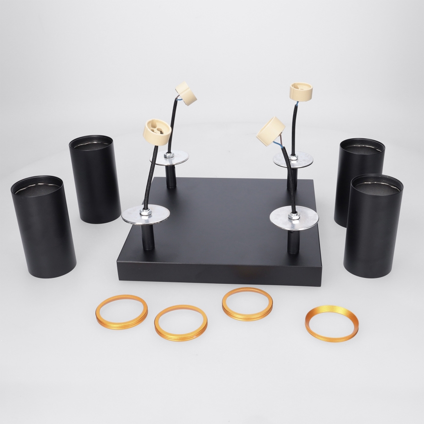 Brilagi - LED RGBW Stmívatelné bodové svítidlo SELE SQUARE 4xGU10/6,5W/230V 2700-6500K černá/zlatá
