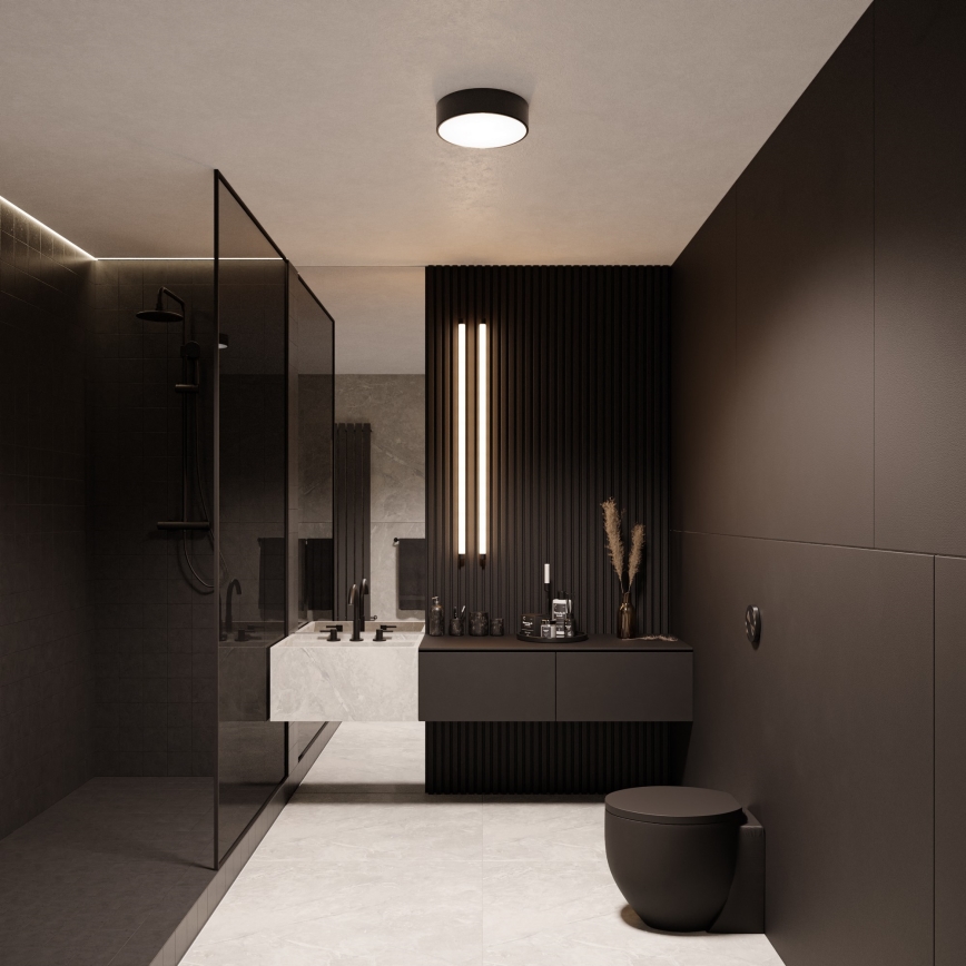 BRILAGI - LED RGBW Stmívatelné koupelnové stropní svítidlo CLARE 3xE27/12W/230V 2700-6500K pr. 40 cm IP54 černá