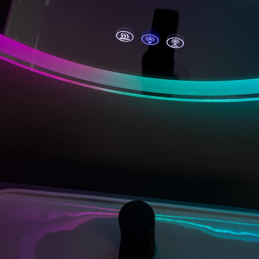 Brilagi - LED RGBW Koupelnové vyhřívané zrcadlo AVA PRO LED/18W/230V pr. 60 cm IP44 CRI 90 stmívatelné + CCT