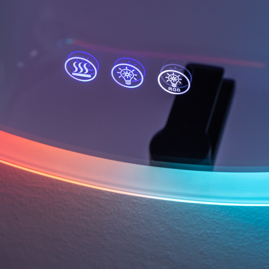 Brilagi - LED RGBW Koupelnové vyhřívané zrcadlo CLARA PRO LED/18,5W/230V pr. 60 cm IP44 CRI 90 stmívatelné + CCT