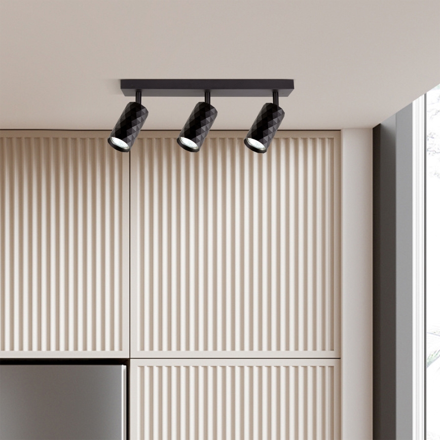 Brilagi - LED RGBW Stmívatelné bodové svítidlo SELE DIAMANT 3xGU10/4,8W/230V 3000K černá + dálkové ovládání