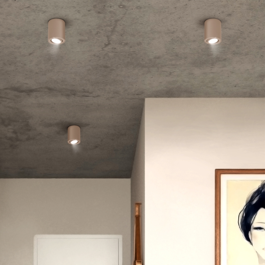 Brilagi - LED RGBW Stmívatelné bodové svítidlo MIA 1xGU10/4,8W/230V 3000K 100x80 mm béžová + dálkové ovládání