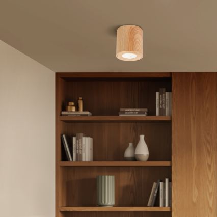 Brilagi - LED RGBW Stmívatelné koupelnové svítidlo MIA 1xGU10/4,8W/230V 3000K 84x80 mm dekor dubu IP44 + dálkové ovládání
