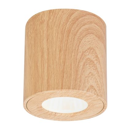Brilagi - LED RGBW Stmívatelné koupelnové svítidlo MIA 1xGU10/6W/230V 3000K 84x80 mm dekor dubu IP44 + dálkové ovládání