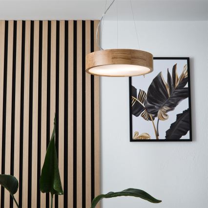 Brilagi - LED RGBW Stmívatelný lustr na lanku CARVALHO 2xE27/9W/230V 2700-6500K Wi-Fi dub pr. 37 cm