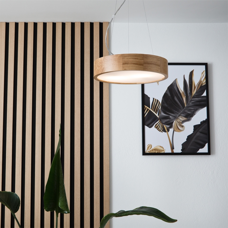 Brilagi - LED RGBW Stmívatelný lustr na lanku CARVALHO 2xE27/9W/230V 2700-6500K Wi-Fi dub pr. 37 cm
