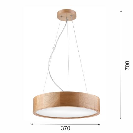 Brilagi - LED RGBW Stmívatelný lustr na lanku CARVALHO 2xE27/9W/230V 2700-6500K Wi-Fi dub pr. 37 cm