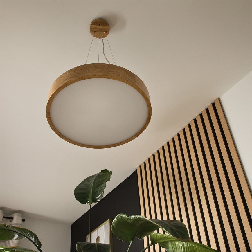 Brilagi - LED RGBW Stmívatelný lustr na lanku CARVALHO 3xE27/9W/230V 2700-6500K Wi-Fi dub pr. 47,5 cm
