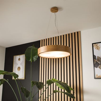 Brilagi - LED RGBW Stmívatelný lustr na lanku CARVALHO 3xE27/9W/230V 2700-6500K Wi-Fi dub pr. 47,5 cm